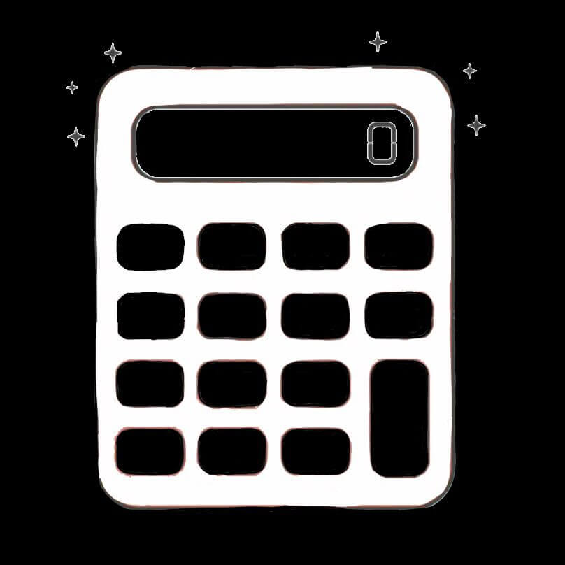 Calculator Icon Aesthetic Black and White